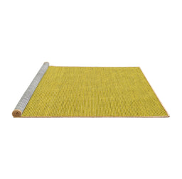 Sideview of Machine Washable Abstract Yellow Contemporary Rug, wshcon2149yw