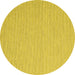 Round Machine Washable Abstract Yellow Contemporary Rug, wshcon2149yw