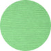 Round Machine Washable Abstract Emerald Green Contemporary Area Rugs, wshcon2149emgrn