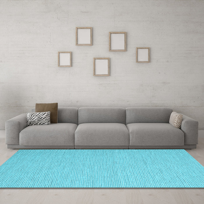 Machine Washable Abstract Light Blue Contemporary Rug in a Living Room, wshcon2149lblu