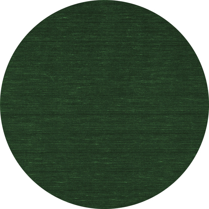 Round Machine Washable Abstract Emerald Green Contemporary Area Rugs, wshcon214emgrn