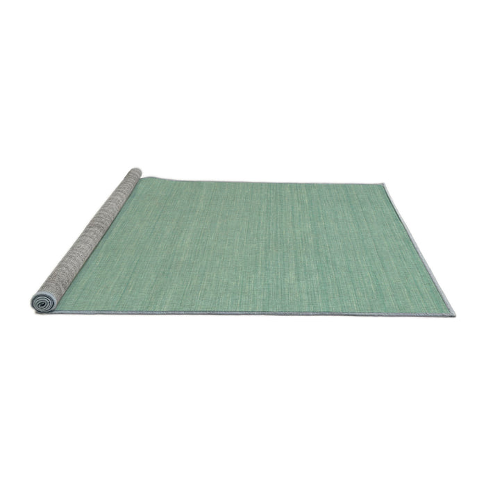 Serging Thickness of Machine Washable Contemporary Blue Green Rug, wshcon215