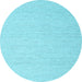 Round Abstract Light Blue Contemporary Rug, con2150lblu