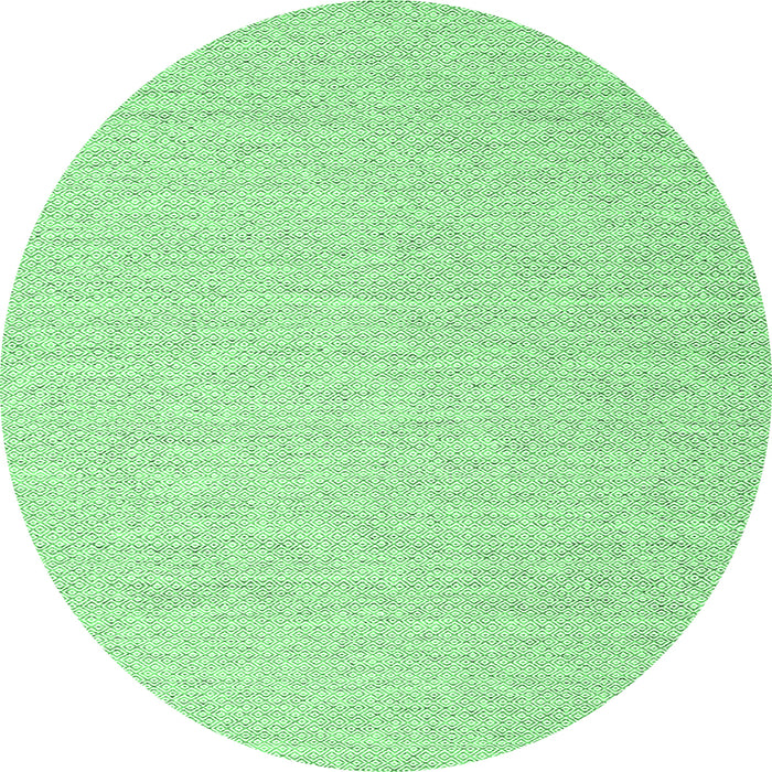 Round Machine Washable Abstract Emerald Green Contemporary Area Rugs, wshcon2150emgrn