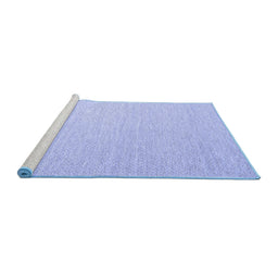 Sideview of Machine Washable Abstract Blue Contemporary Rug, wshcon2150blu