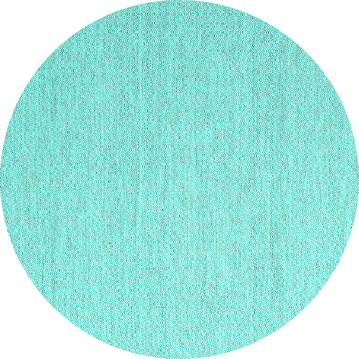 Round Abstract Turquoise Contemporary Rug, con2150turq