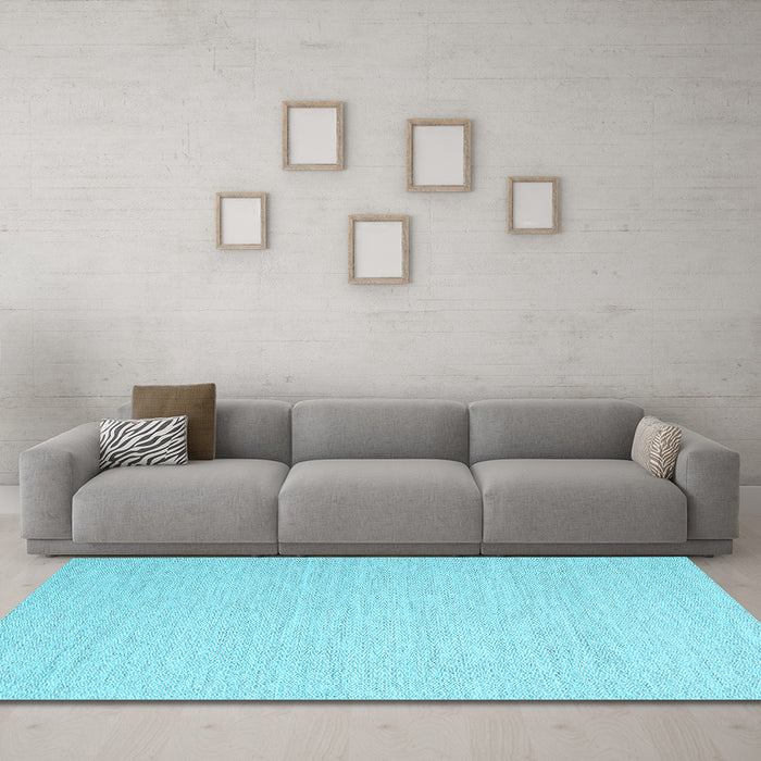 Machine Washable Abstract Light Blue Contemporary Rug in a Living Room, wshcon2150lblu