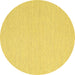 Round Solid Yellow Modern Rug, con2151yw