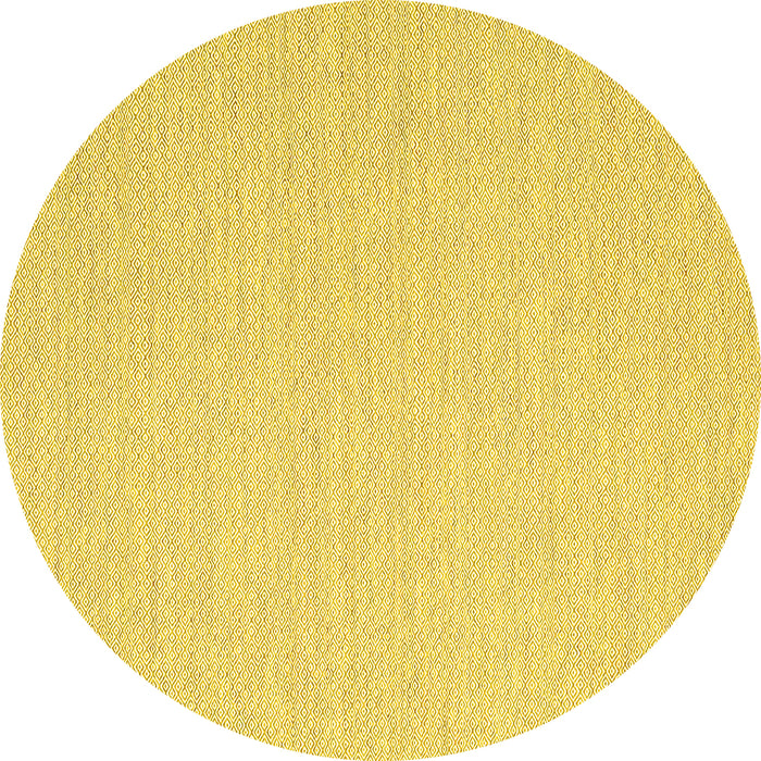 Round Machine Washable Solid Yellow Modern Rug, wshcon2151yw