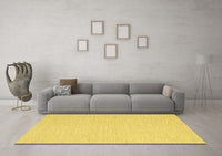 Machine Washable Solid Yellow Modern Rug, wshcon2151yw