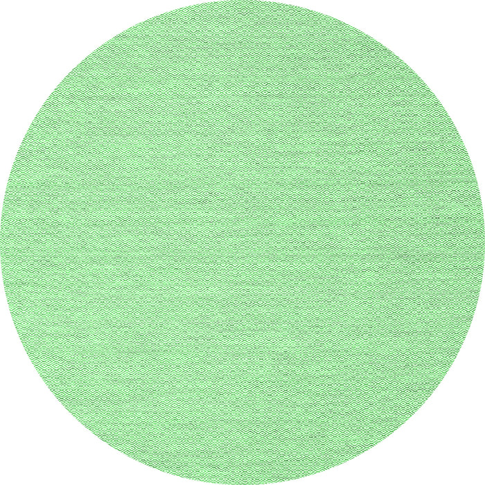 Round Machine Washable Solid Emerald Green Modern Area Rugs, wshcon2151emgrn