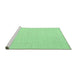 Sideview of Machine Washable Solid Emerald Green Modern Area Rugs, wshcon2151emgrn