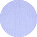 Round Solid Blue Modern Rug, con2151blu