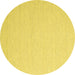 Round Abstract Yellow Contemporary Rug, con2152yw