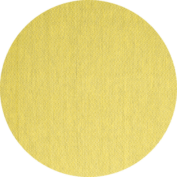 Round Machine Washable Abstract Yellow Contemporary Rug, wshcon2152yw