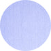 Round Abstract Blue Contemporary Rug, con2152blu