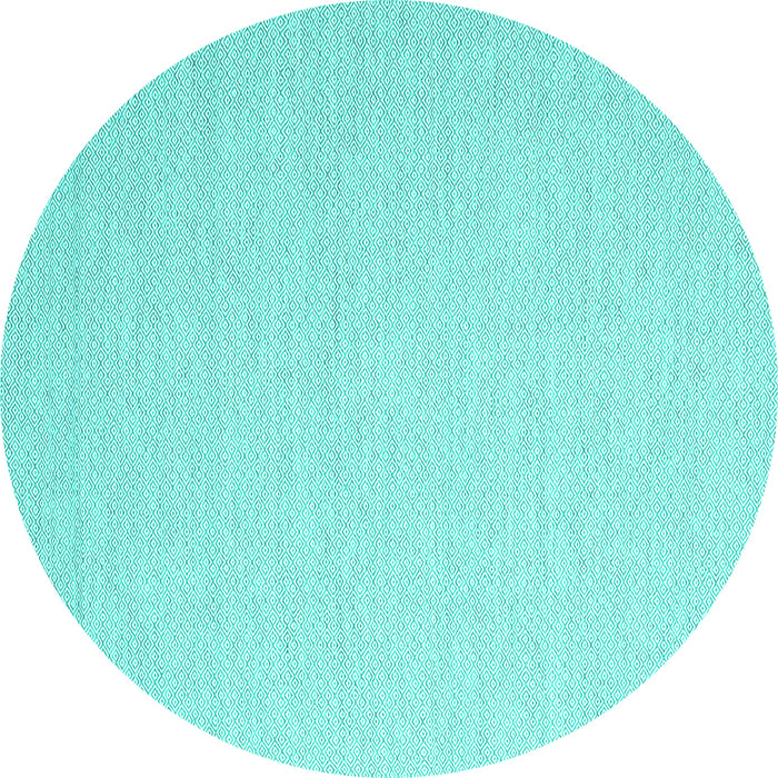 Round Machine Washable Abstract Turquoise Contemporary Area Rugs, wshcon2152turq