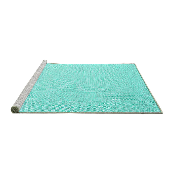 Sideview of Machine Washable Abstract Turquoise Contemporary Area Rugs, wshcon2152turq