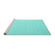 Sideview of Machine Washable Abstract Turquoise Contemporary Area Rugs, wshcon2152turq