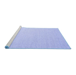 Sideview of Machine Washable Abstract Blue Contemporary Rug, wshcon2152blu