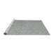 Serging Thickness of Machine Washable Contemporary Platinum Silver Gray Rug, wshcon2153