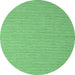 Round Machine Washable Abstract Emerald Green Contemporary Area Rugs, wshcon2153emgrn