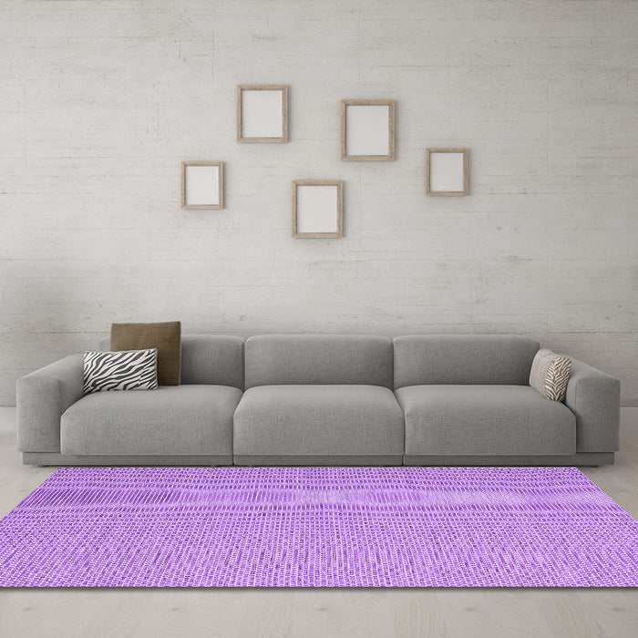 Machine Washable Abstract Purple Contemporary Area Rugs in a Living Room, wshcon2153pur