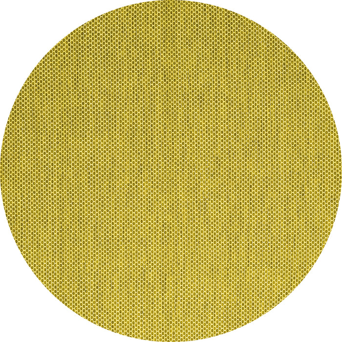 Round Abstract Yellow Contemporary Rug, con2153yw