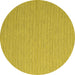 Round Abstract Yellow Contemporary Rug, con2153yw