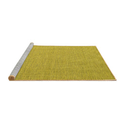 Sideview of Machine Washable Abstract Yellow Contemporary Rug, wshcon2153yw