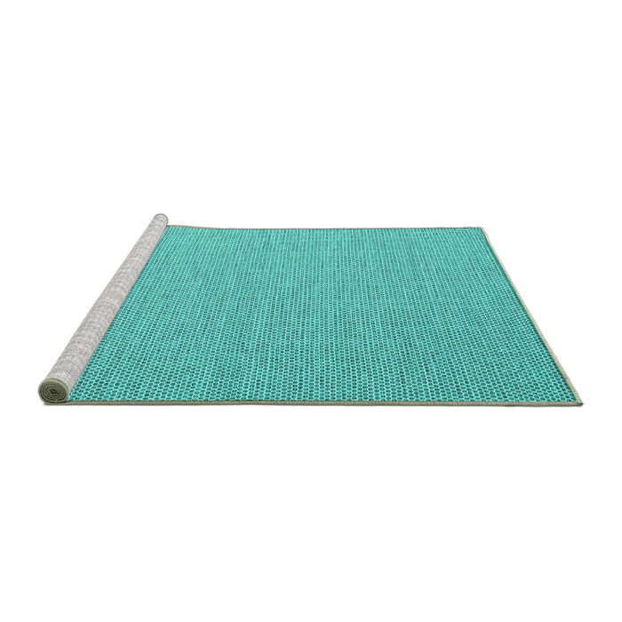 Sideview of Machine Washable Abstract Turquoise Contemporary Area Rugs, wshcon2153turq