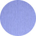 Round Abstract Blue Contemporary Rug, con2153blu