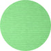 Round Machine Washable Abstract Emerald Green Contemporary Area Rugs, wshcon2154emgrn