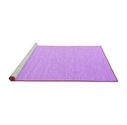 Sideview of Machine Washable Abstract Purple Contemporary Area Rugs, wshcon2154pur