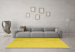 Machine Washable Abstract Yellow Contemporary Rug in a Living Room, wshcon2154yw