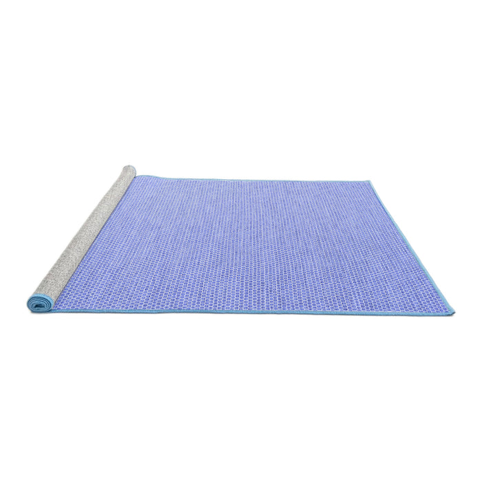 Sideview of Machine Washable Abstract Blue Contemporary Rug, wshcon2154blu