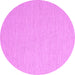 Round Abstract Pink Contemporary Rug, con2155pnk