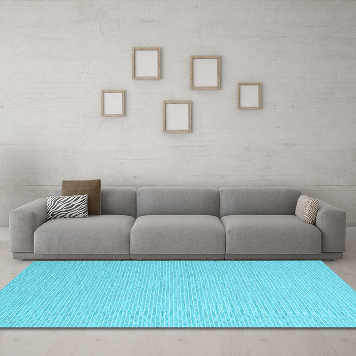 Machine Washable Abstract Light Blue Contemporary Rug in a Living Room, wshcon2155lblu