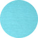 Round Abstract Light Blue Contemporary Rug, con2155lblu