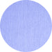 Round Abstract Blue Contemporary Rug, con2155blu