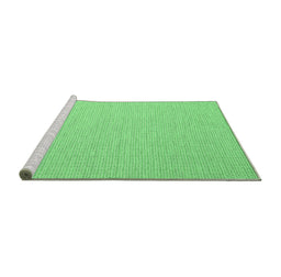 Sideview of Machine Washable Abstract Emerald Green Contemporary Area Rugs, wshcon2155emgrn