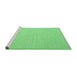 Sideview of Machine Washable Abstract Emerald Green Contemporary Area Rugs, wshcon2155emgrn