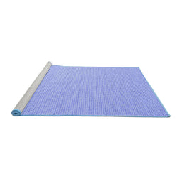 Sideview of Machine Washable Abstract Blue Contemporary Rug, wshcon2155blu