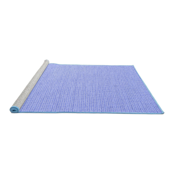 Sideview of Machine Washable Abstract Blue Contemporary Rug, wshcon2155blu