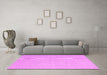 Machine Washable Abstract Pink Contemporary Rug in a Living Room, wshcon2155pnk