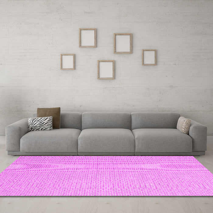 Machine Washable Abstract Pink Contemporary Rug in a Living Room, wshcon2155pnk