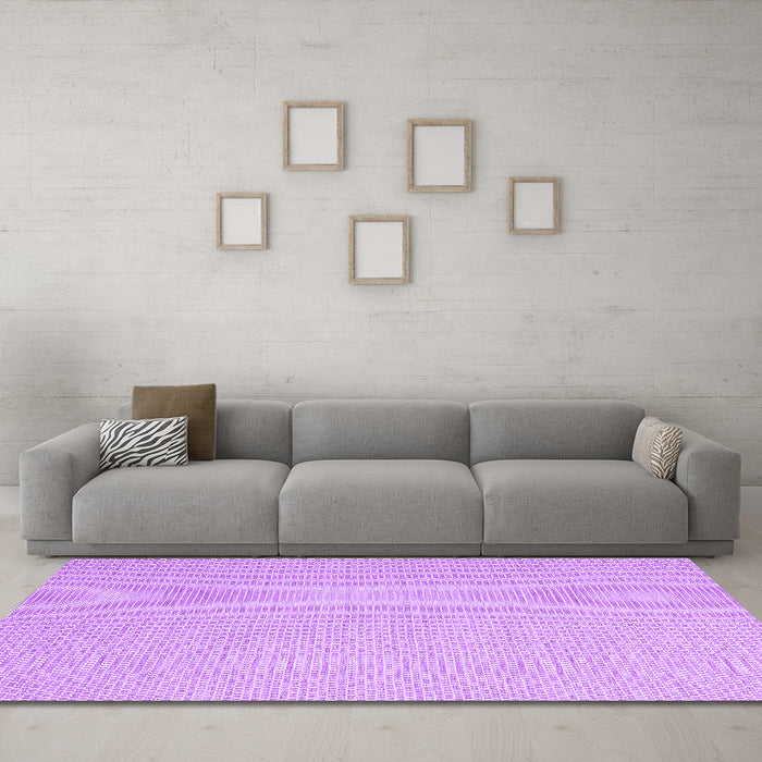 Machine Washable Abstract Purple Contemporary Area Rugs in a Living Room, wshcon2155pur
