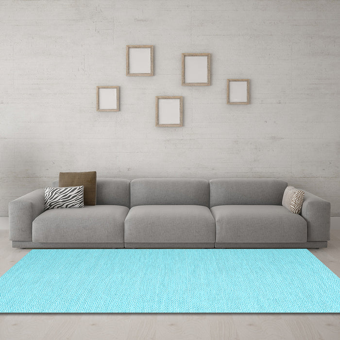 Machine Washable Abstract Light Blue Contemporary Rug in a Living Room, wshcon2156lblu