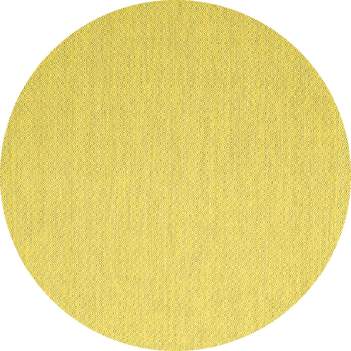 Round Machine Washable Abstract Yellow Contemporary Rug, wshcon2156yw