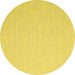 Round Machine Washable Abstract Yellow Contemporary Rug, wshcon2156yw